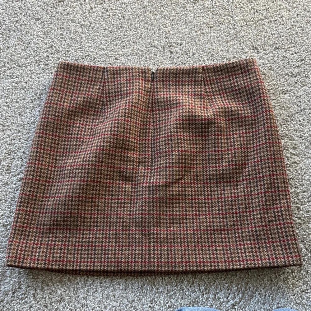 Sezane Malia Mini Skirt, Brown Houndstooth - Picture 5 of 6